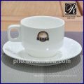 P &amp; Tporcelain personalizada taza de café logotipo y platillo